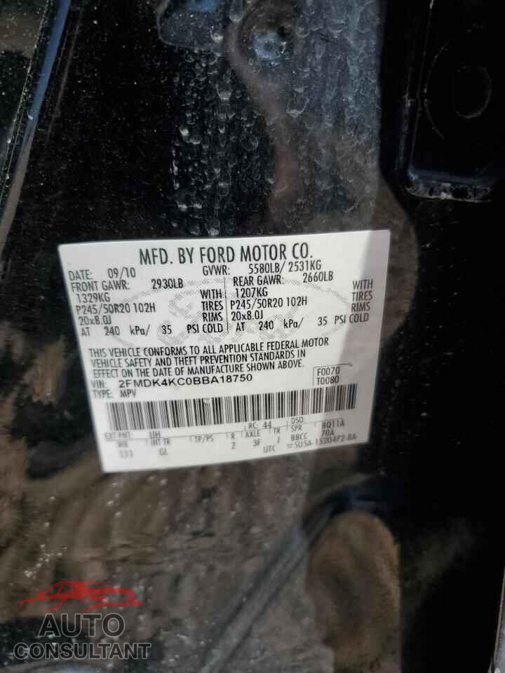 FORD EDGE 2011 - 2FMDK4KC0BBA18750