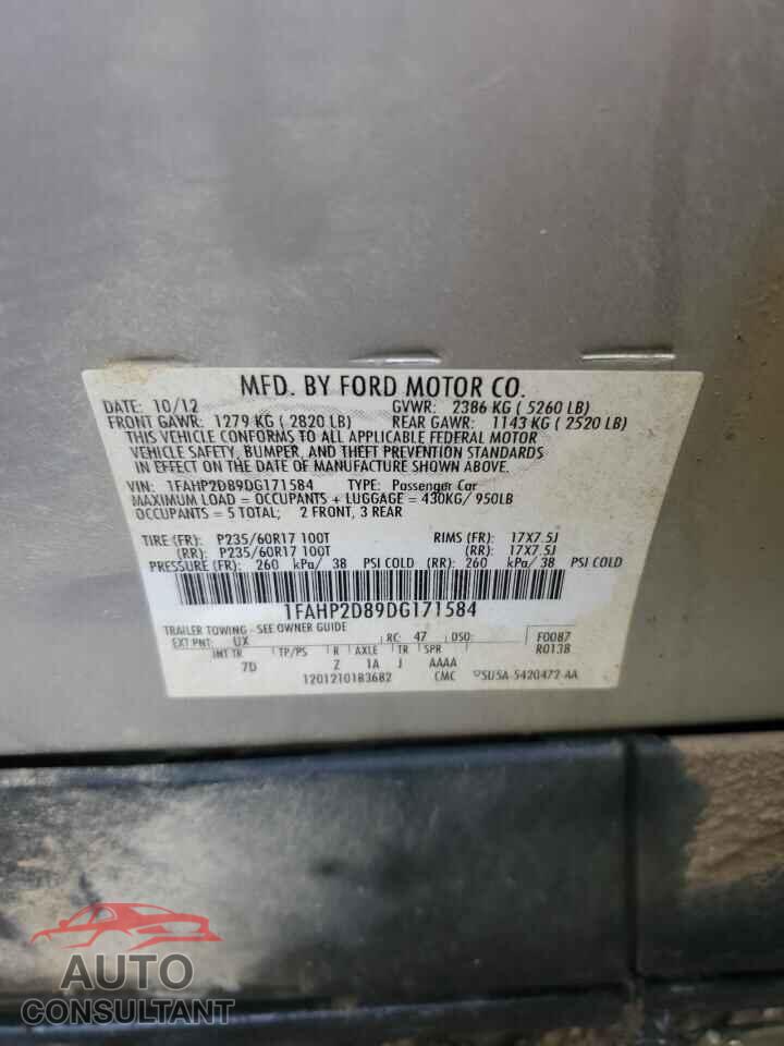 FORD TAURUS 2013 - 1FAHP2D89DG171584
