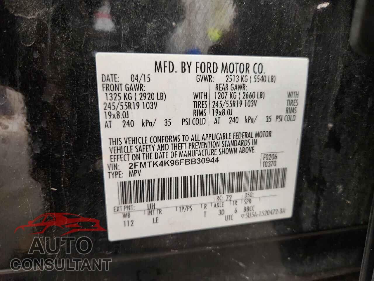 FORD EDGE 2015 - 2FMTK4K96FBB30944