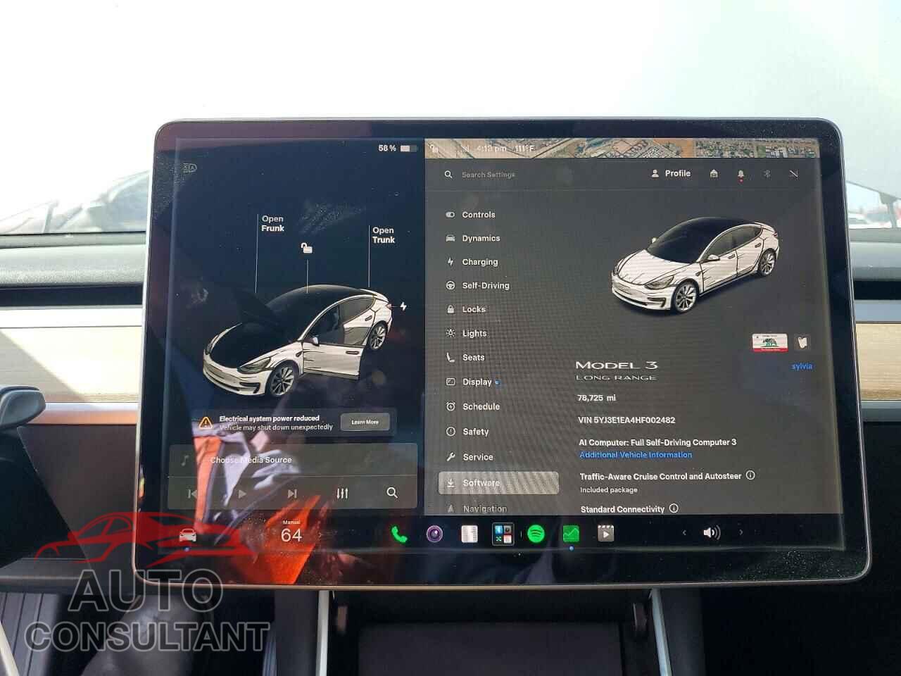 TESLA MODEL 3 2017 - 5YJ3E1EA4HF002482