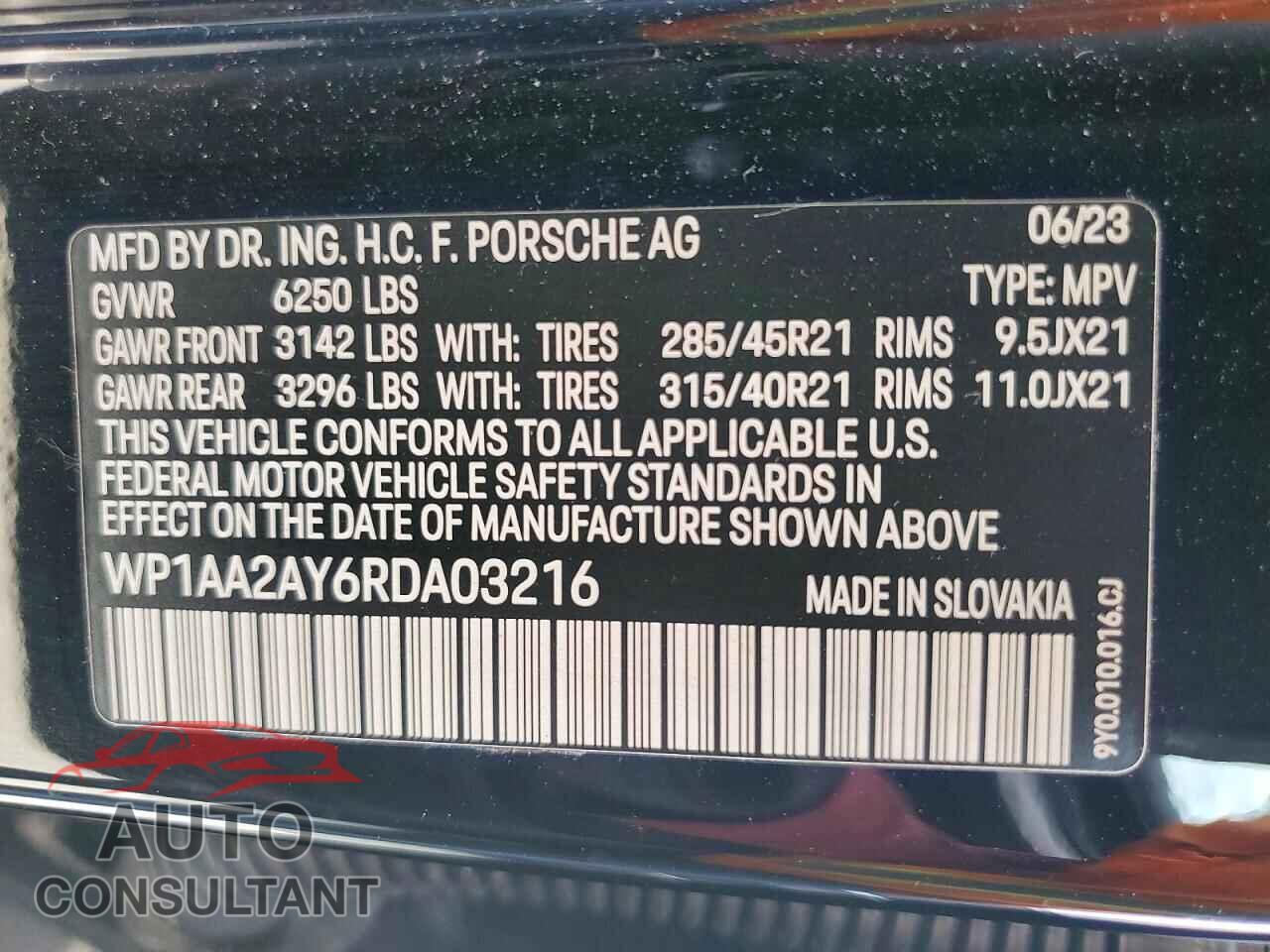 PORSCHE CAYENNE 2024 - WP1AA2AY6RDA03216