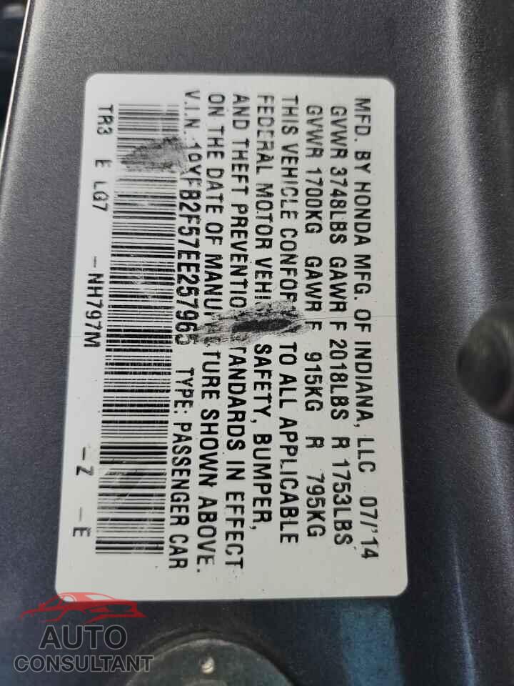 HONDA CIVIC 2014 - 19XFB2F57EE257965