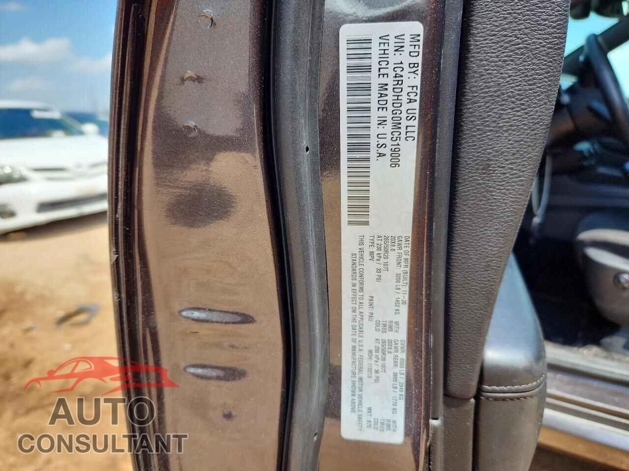 DODGE DURANGO 2021 - 1C4RDHDG0MC519006