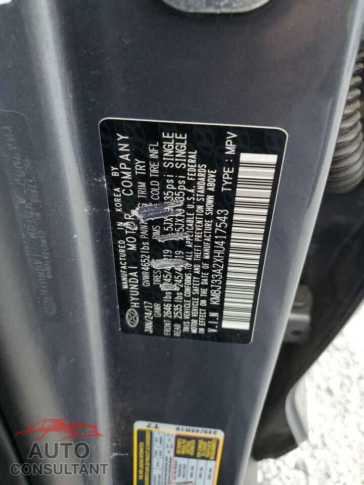 HYUNDAI TUCSON 2017 - KM8J33A2XHU417543