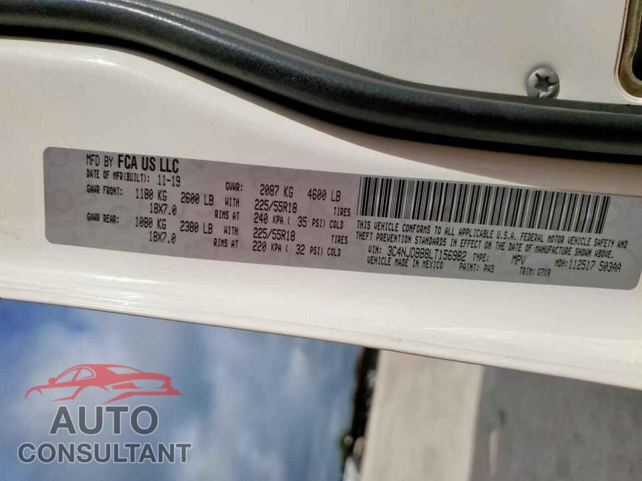 JEEP COMPASS 2020 - 3C4NJDBB8LT156982