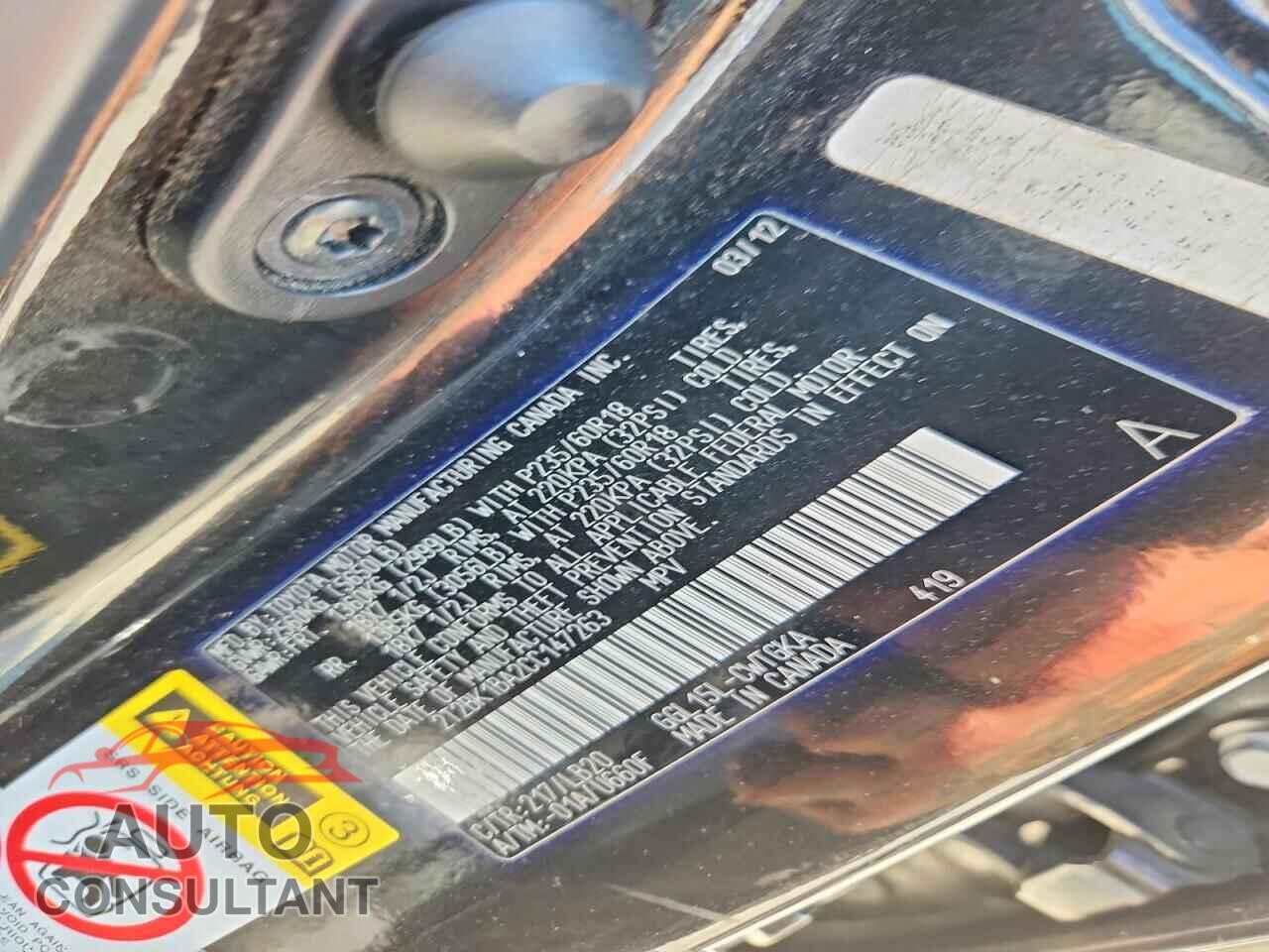 LEXUS RX350 2012 - 2T2BK1BA2CC147263
