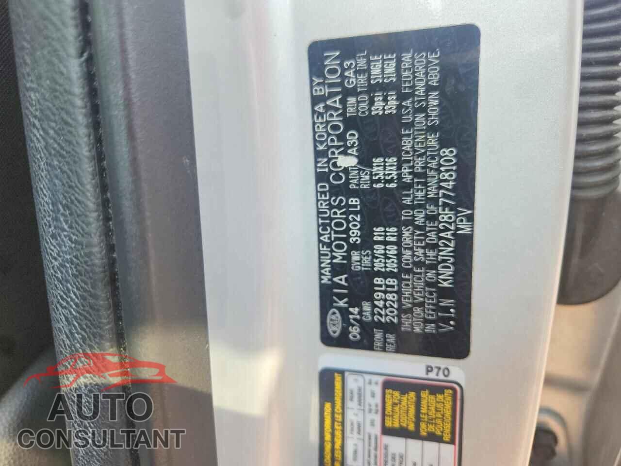 KIA SOUL 2015 - KNDJN2A28F7748108