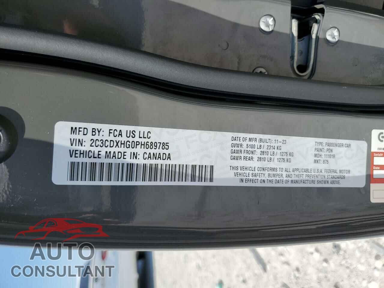 DODGE CHARGER 2023 - 2C3CDXHG0PH689785