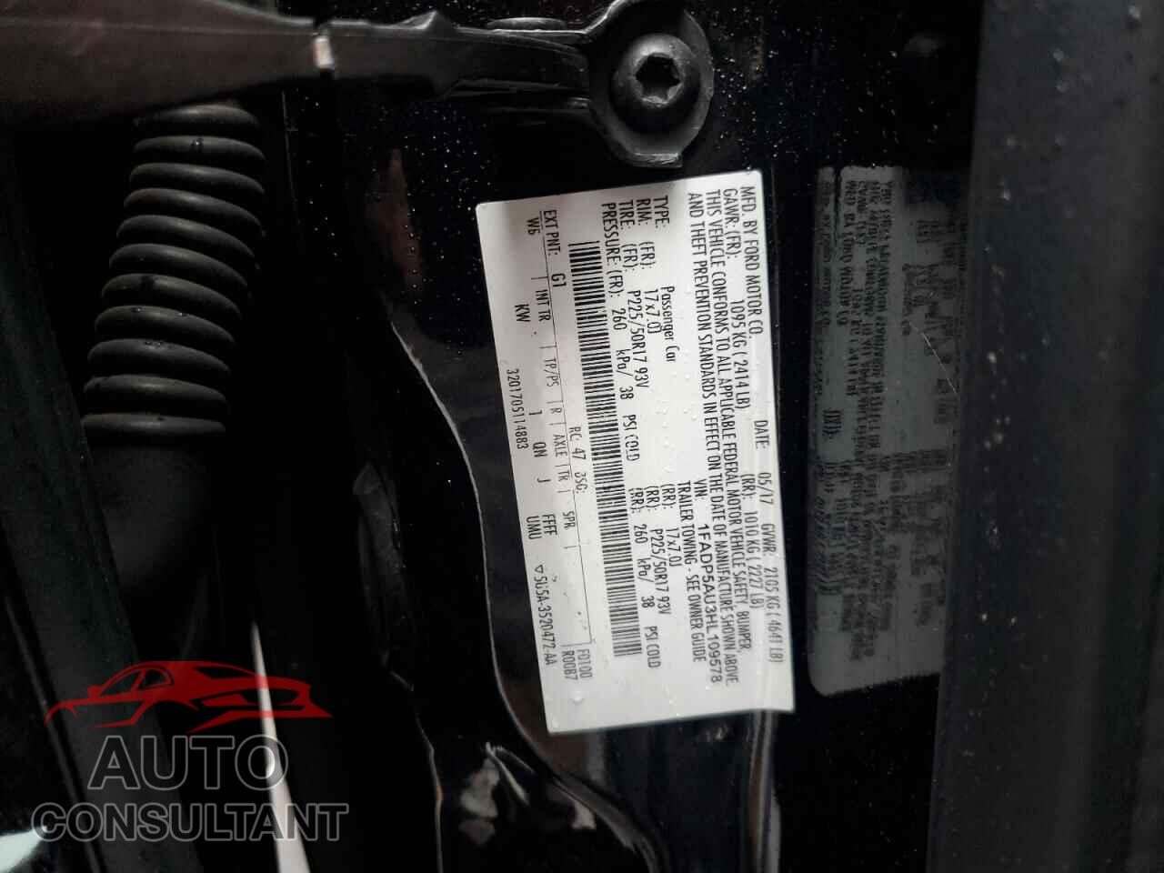 FORD CMAX 2017 - 1FADP5AU3HL109578