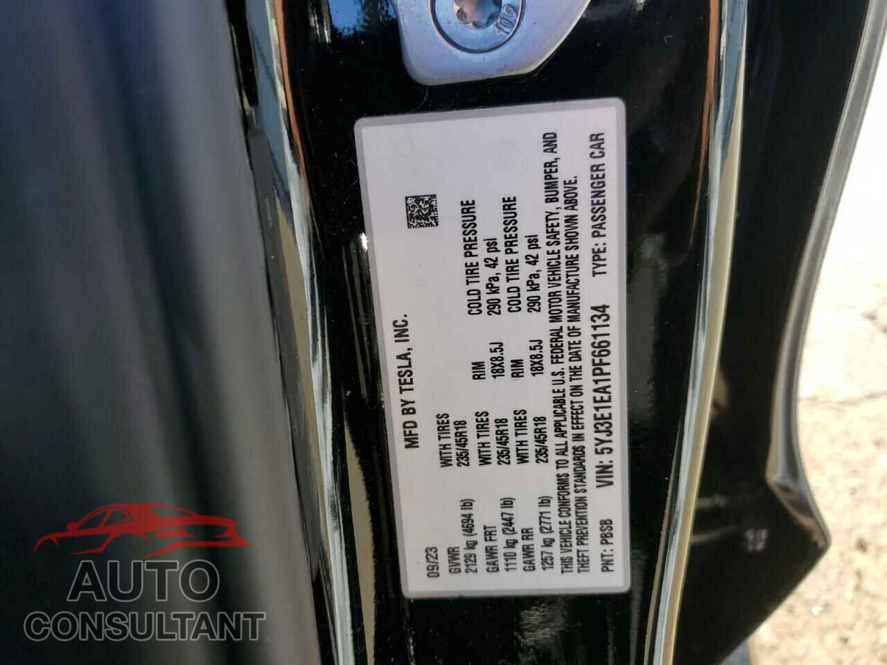 TESLA MODEL 3 2023 - 5YJ3E1EA1PF661134