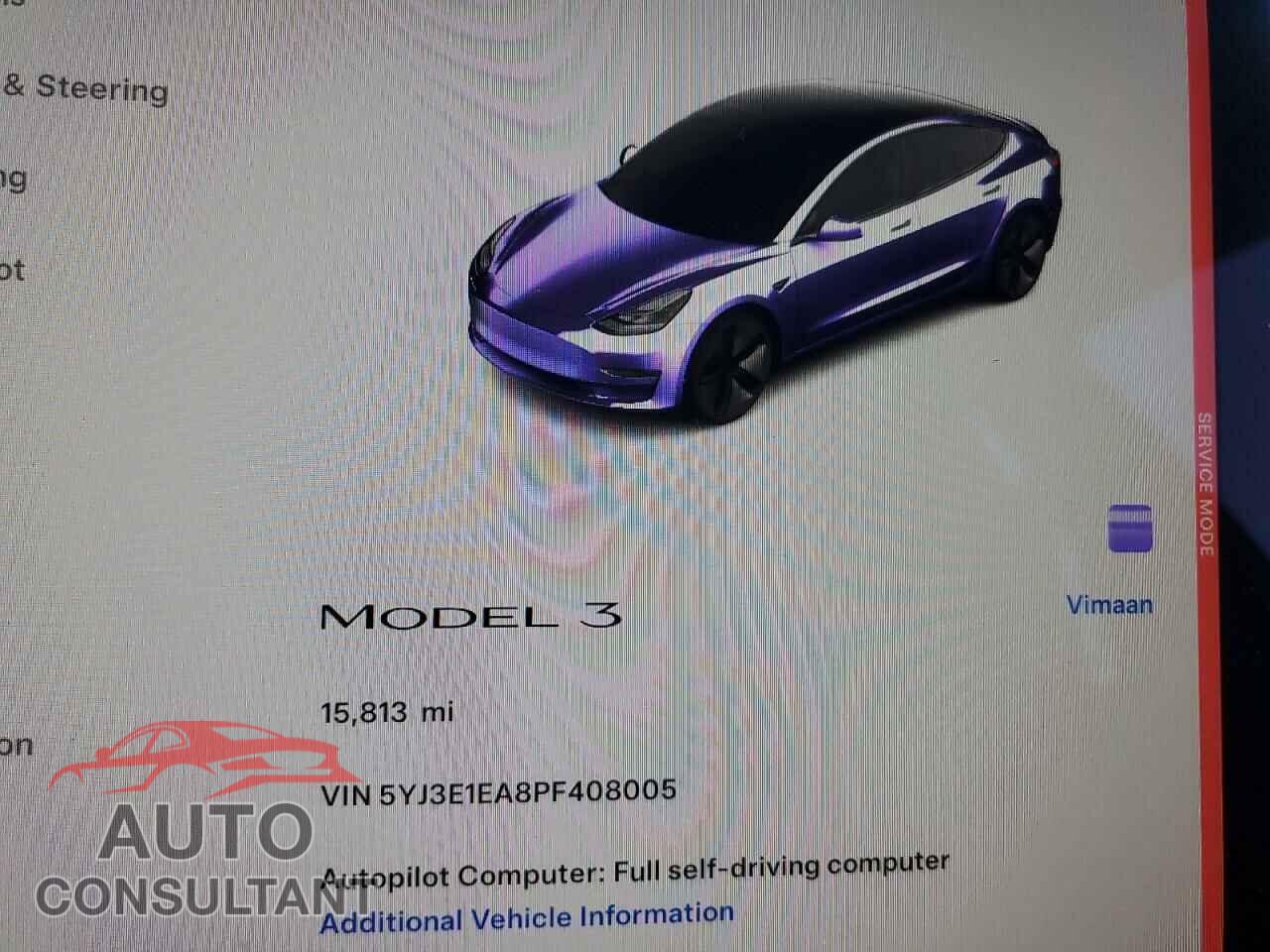 TESLA MODEL 3 2023 - 5YJ3E1EA8PF408005