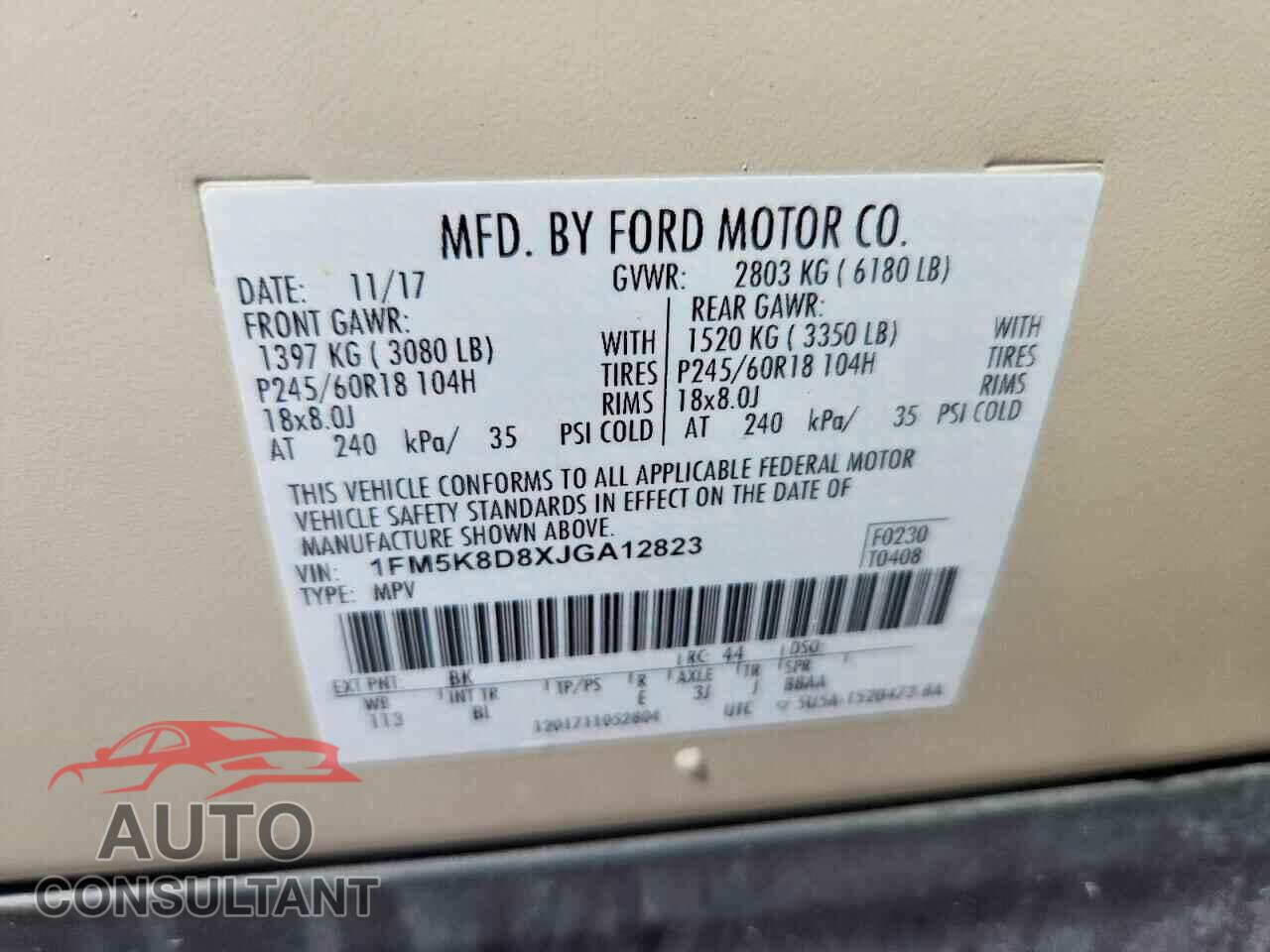 FORD EXPLORER 2018 - 1FM5K8D8XJGA12823