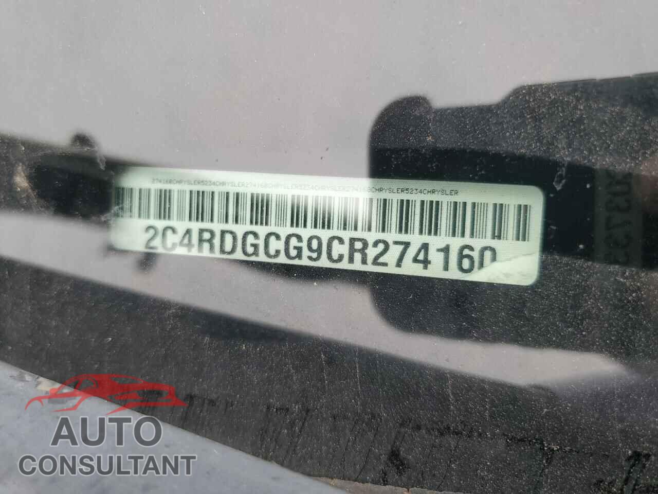 DODGE CARAVAN 2012 - 2C4RDGCG9CR274160