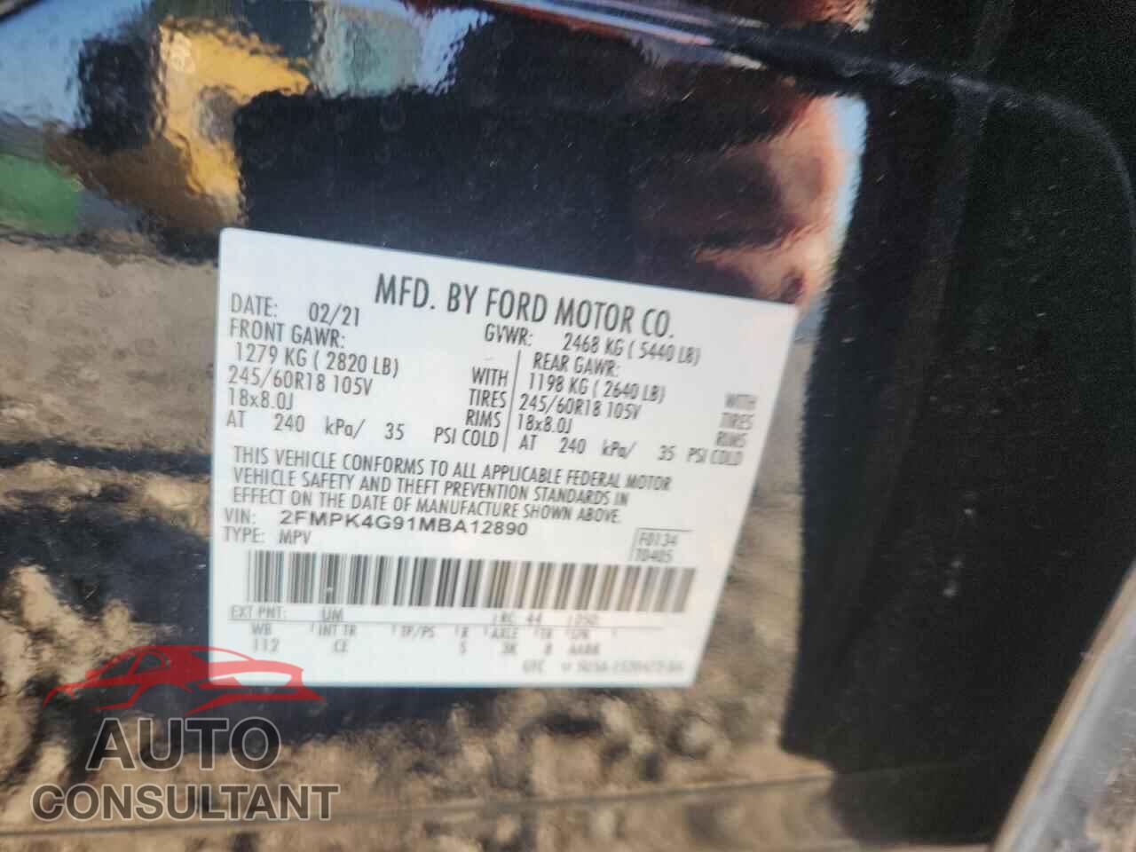 FORD EDGE 2021 - 2FMPK4G91MBA12890