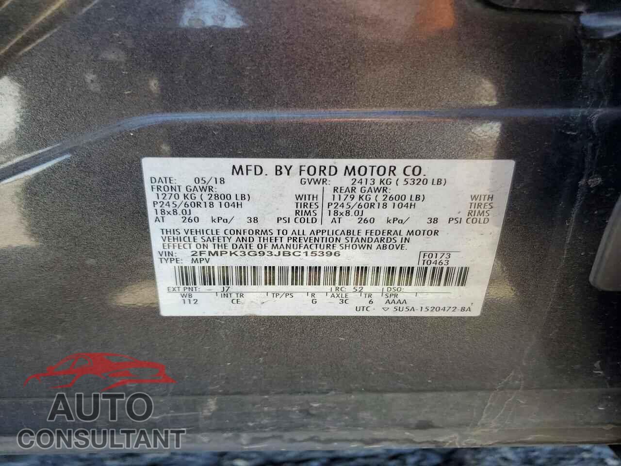FORD EDGE 2018 - 2FMPK3G93JBC15396