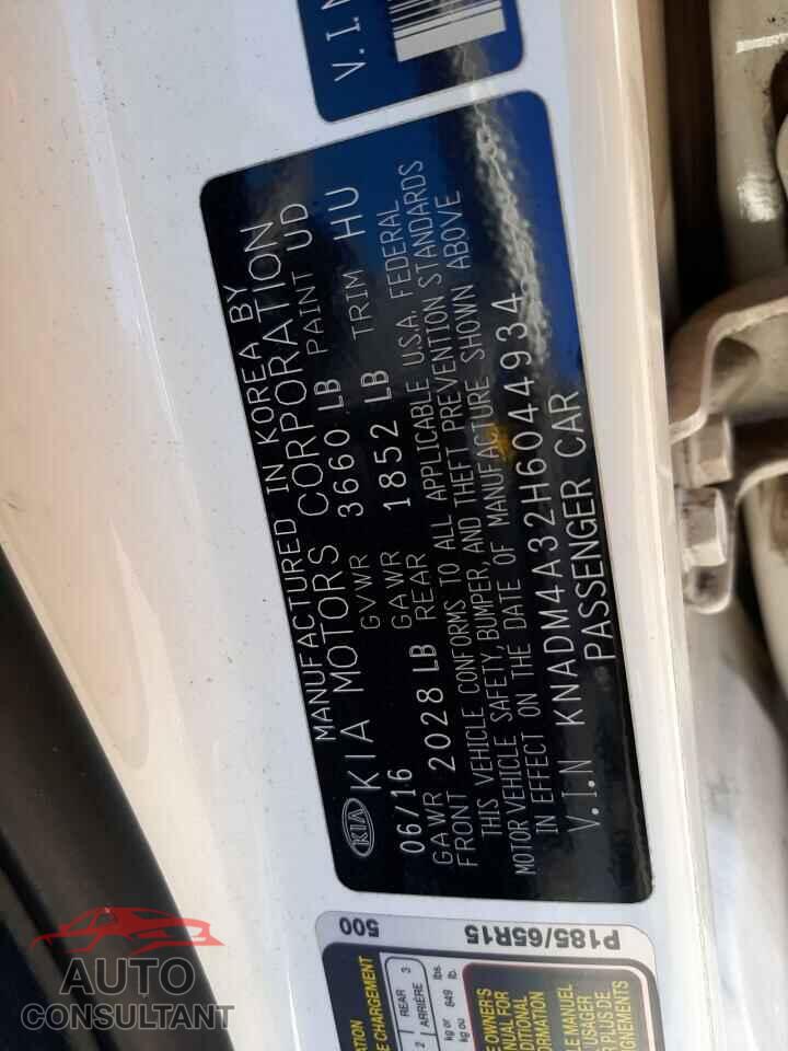 KIA RIO 2017 - KNADM4A32H6044934