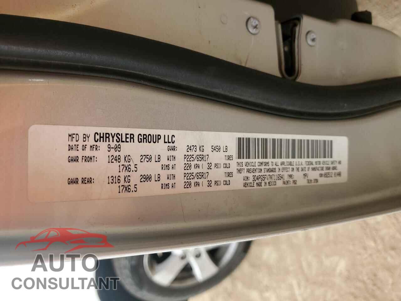 DODGE JOURNEY 2010 - 3D4PG5FV7AT116541