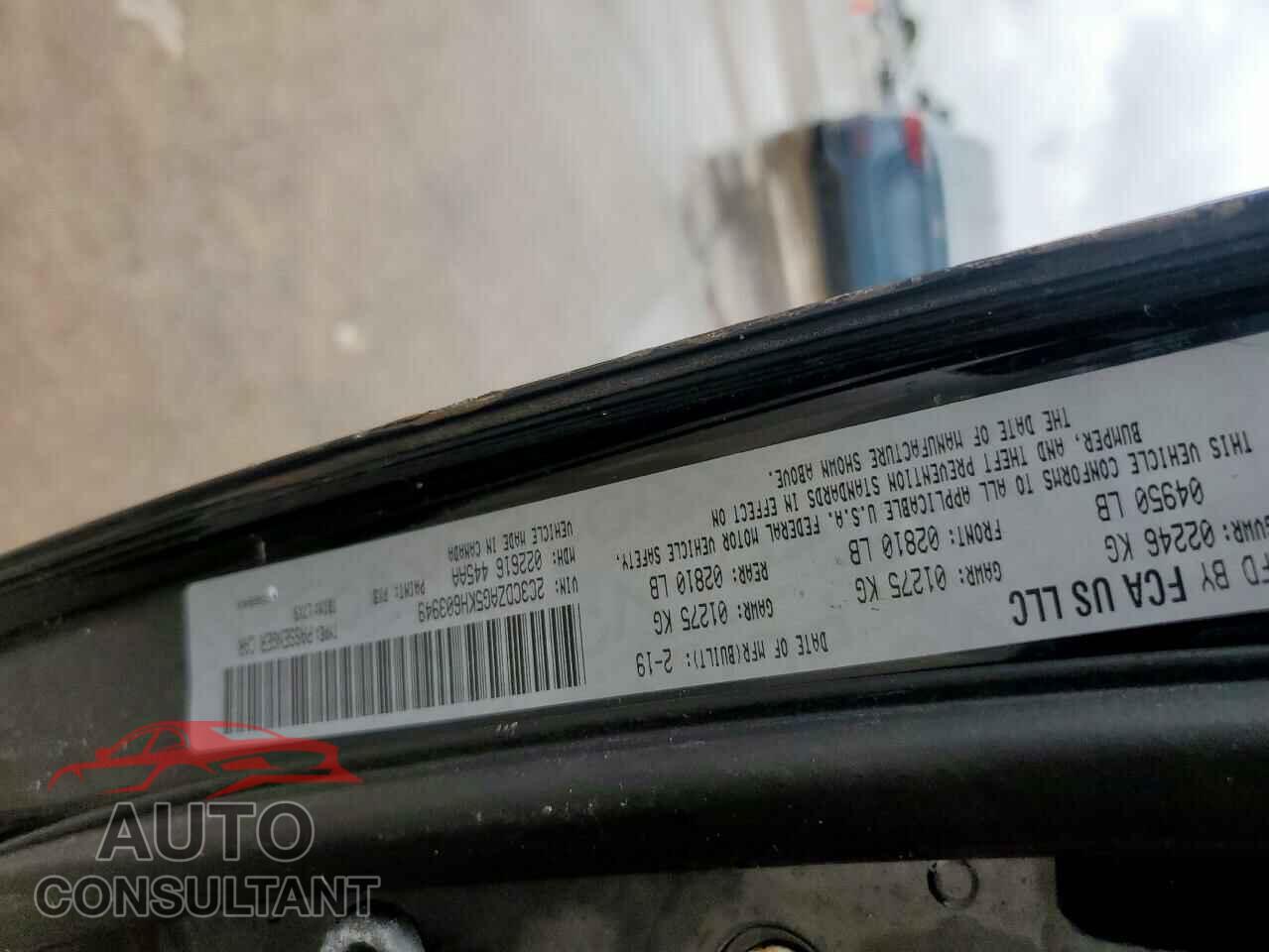 DODGE CHALLENGER 2019 - 2C3CDZAG5KH603949