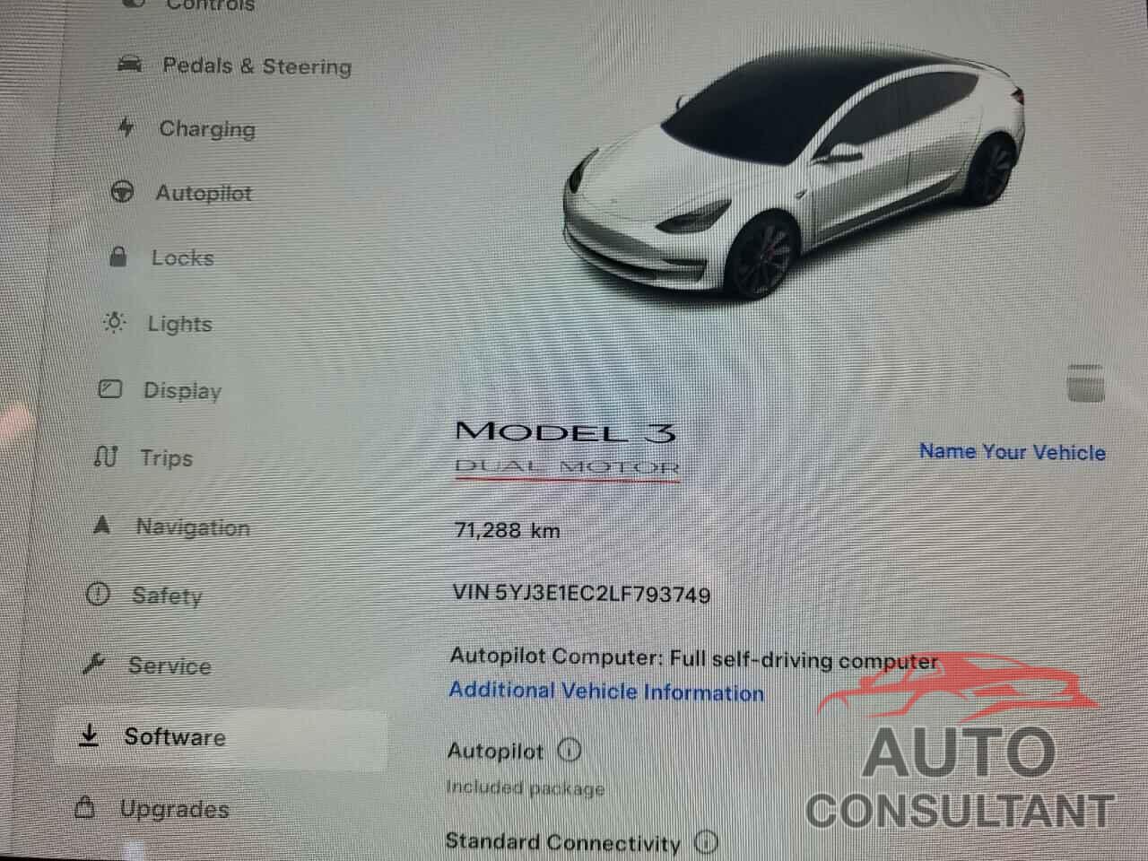 TESLA MODEL 3 2020 - 5YJ3E1EC2LF793749