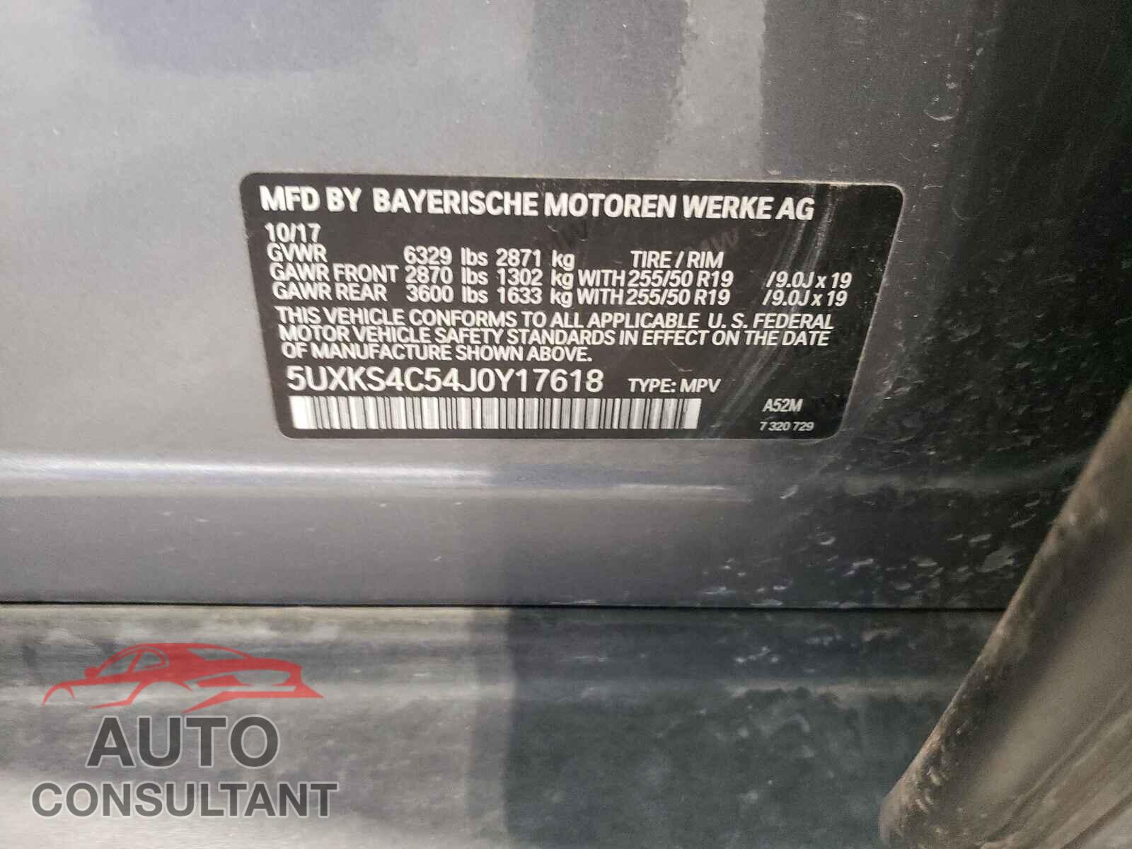 BMW X5 2018 - 5UXKS4C54J0Y17618