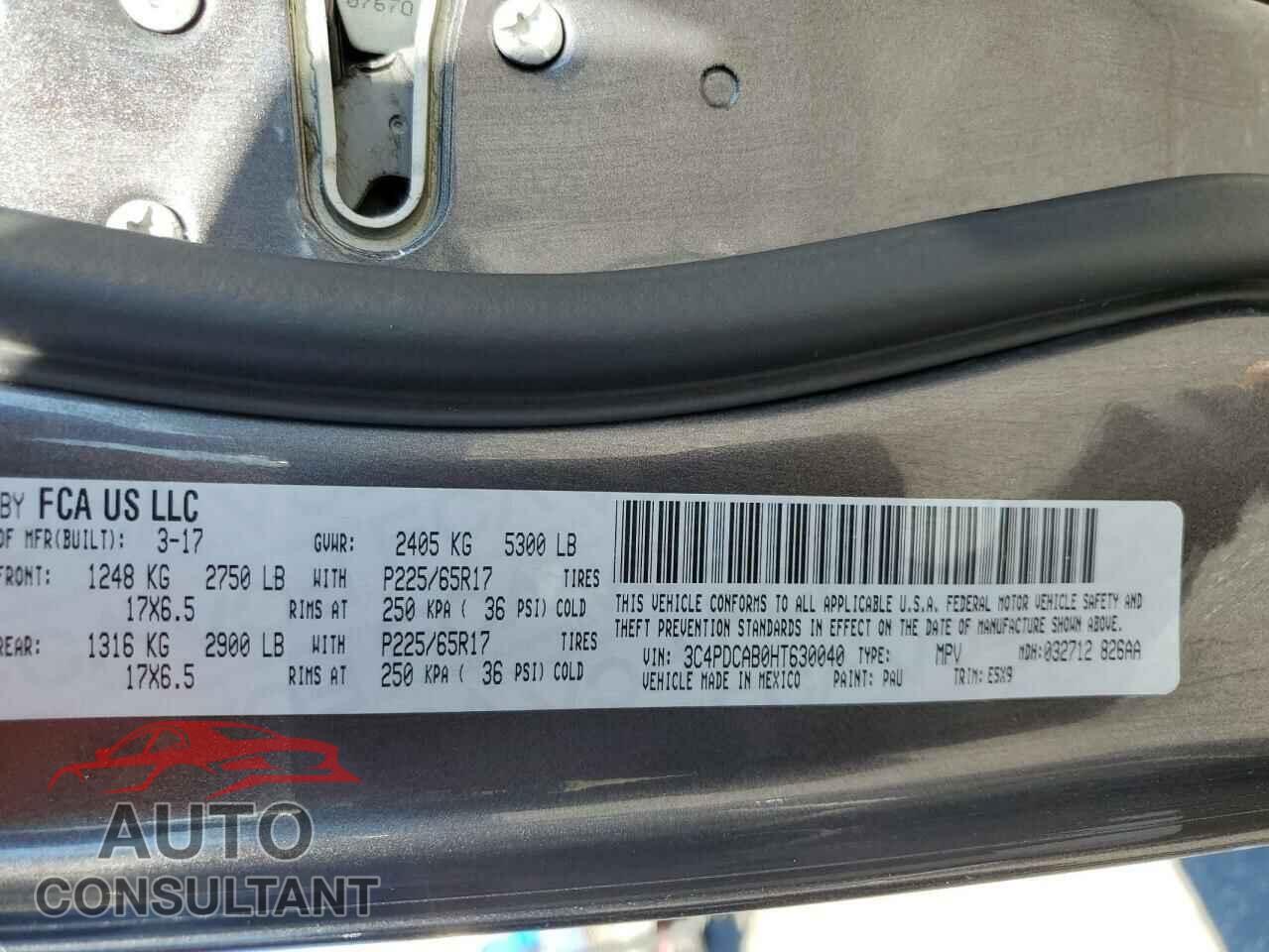 DODGE JOURNEY 2017 - 3C4PDCAB0HT630040