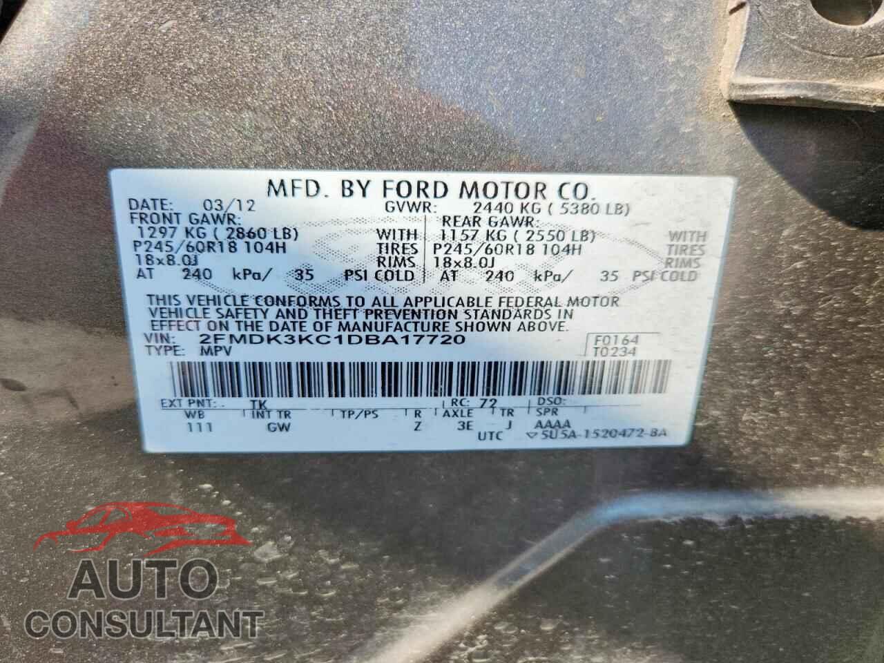 FORD EDGE 2013 - 2FMDK3KC1DBA17720