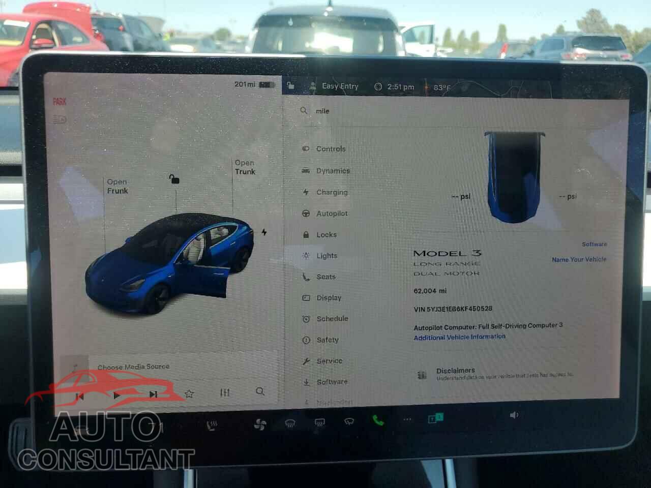 TESLA MODEL 3 2019 - 5YJ3E1EB6KF450528