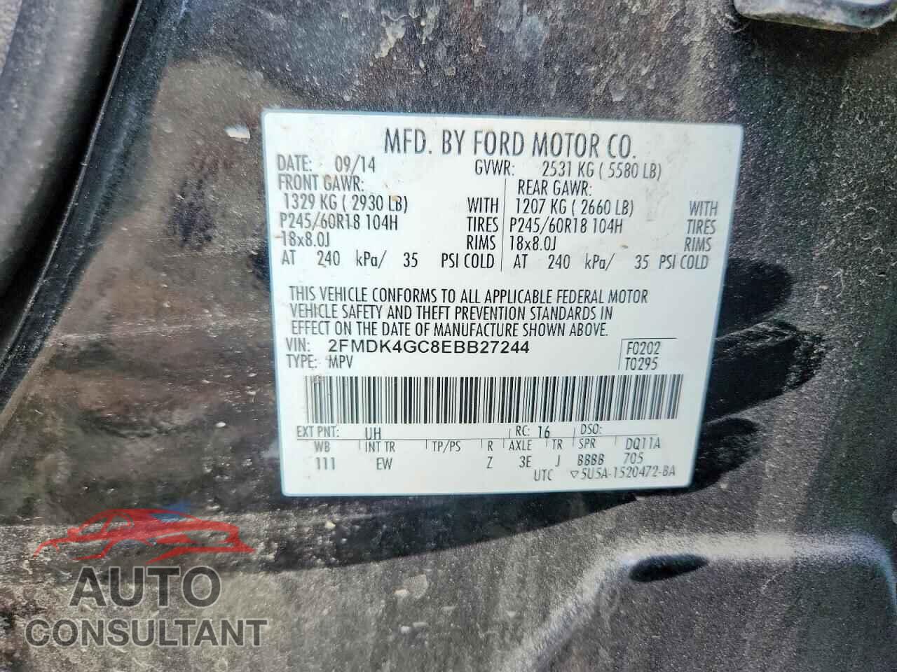 FORD EDGE 2014 - 2FMDK4GC8EBB27244