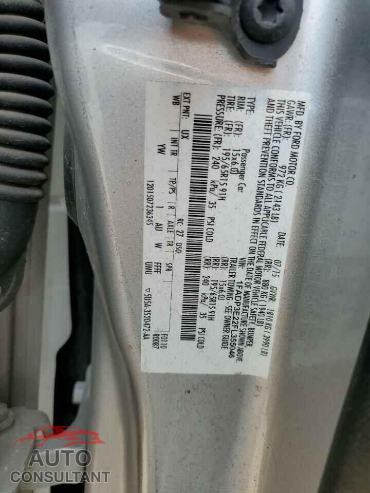 FORD FOCUS 2015 - 1FADP3E22FL355046