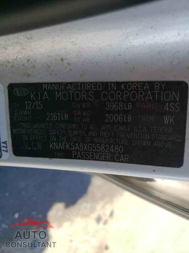 KIA FORTE 2016 - KNAFK5A8XG5582480