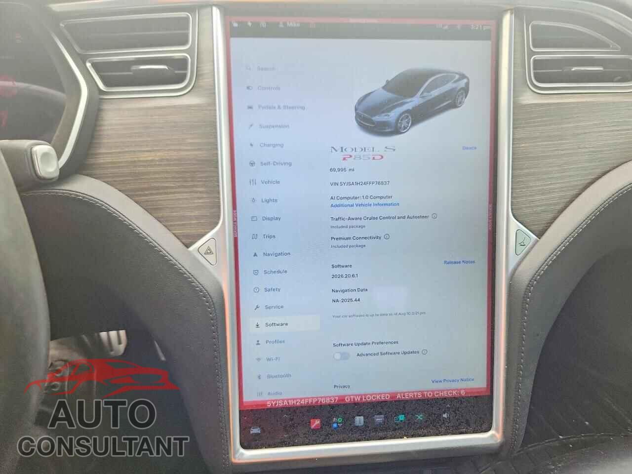 TESLA MODEL S 2015 - 5YJSA1H24FFP76837