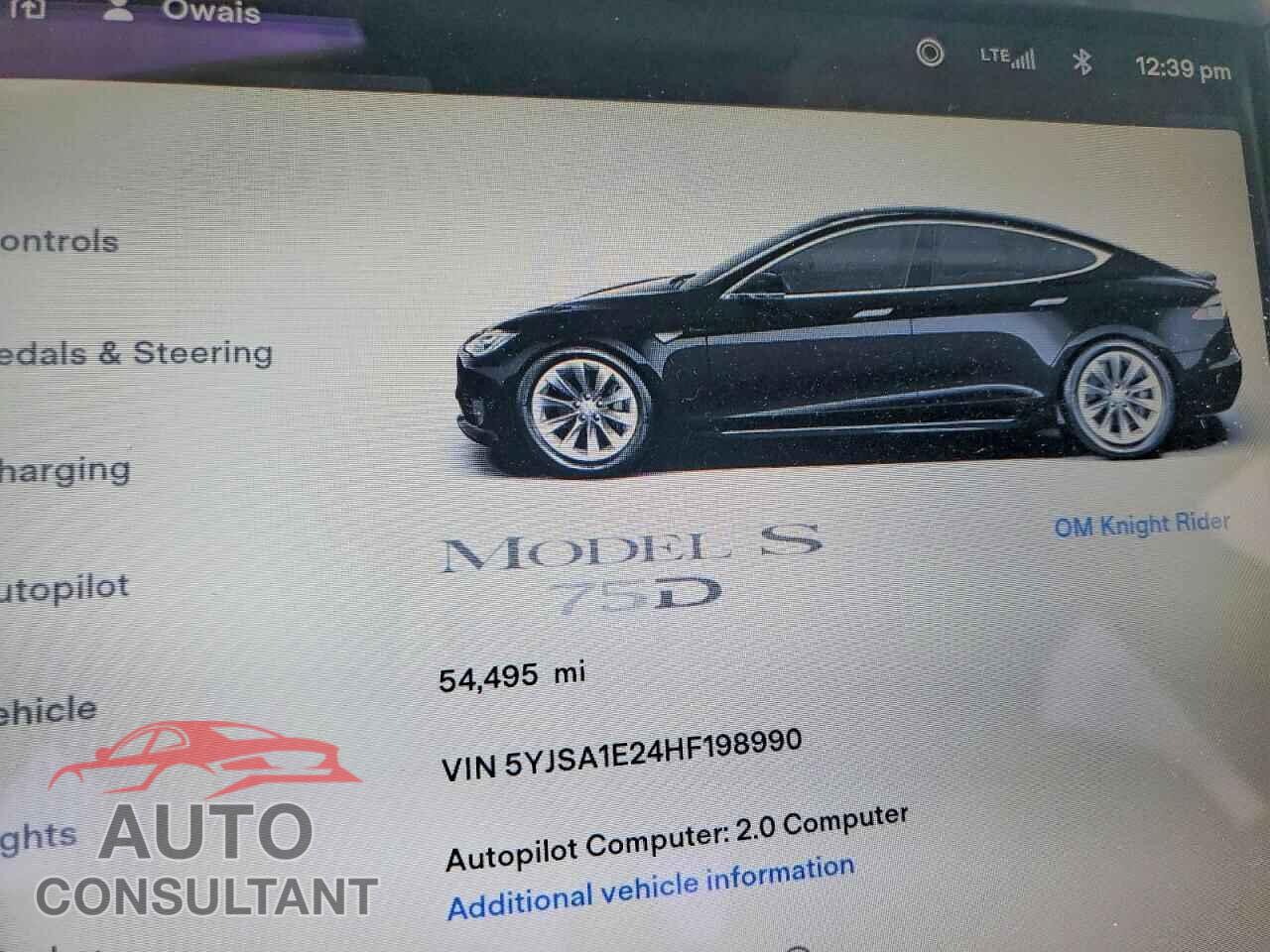 TESLA MODEL S 2017 - 5YJSA1E24HF198990