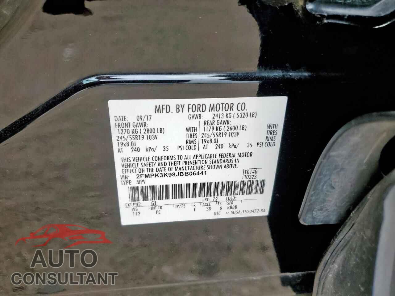 FORD EDGE 2018 - 2FMPK3K98JBB06441