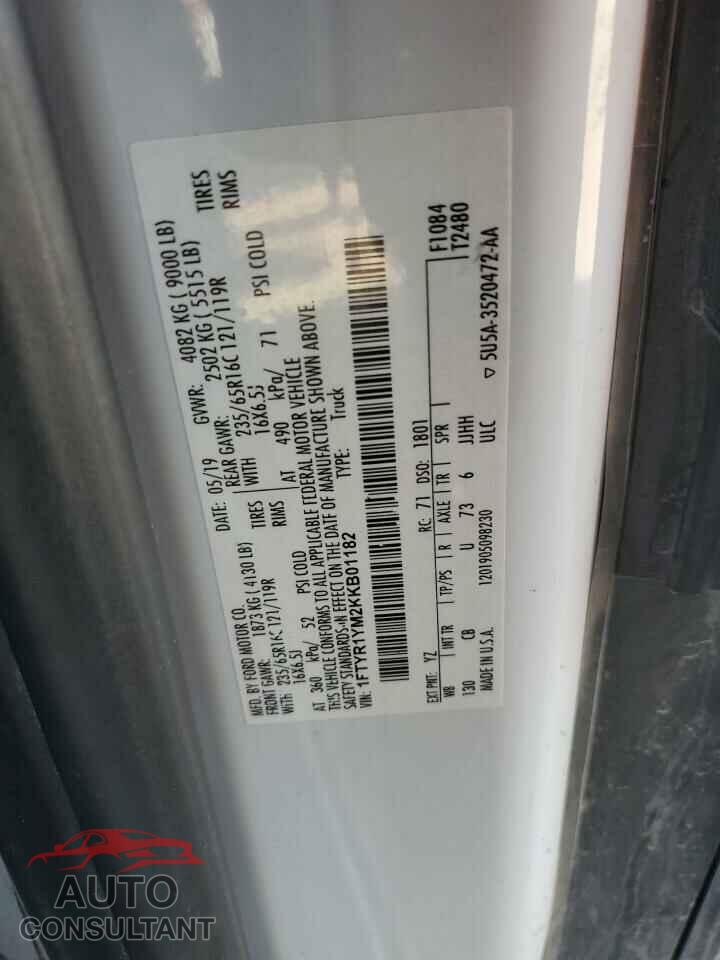 FORD TRANSIT 2019 - 1FTYR1YM2KKB01182