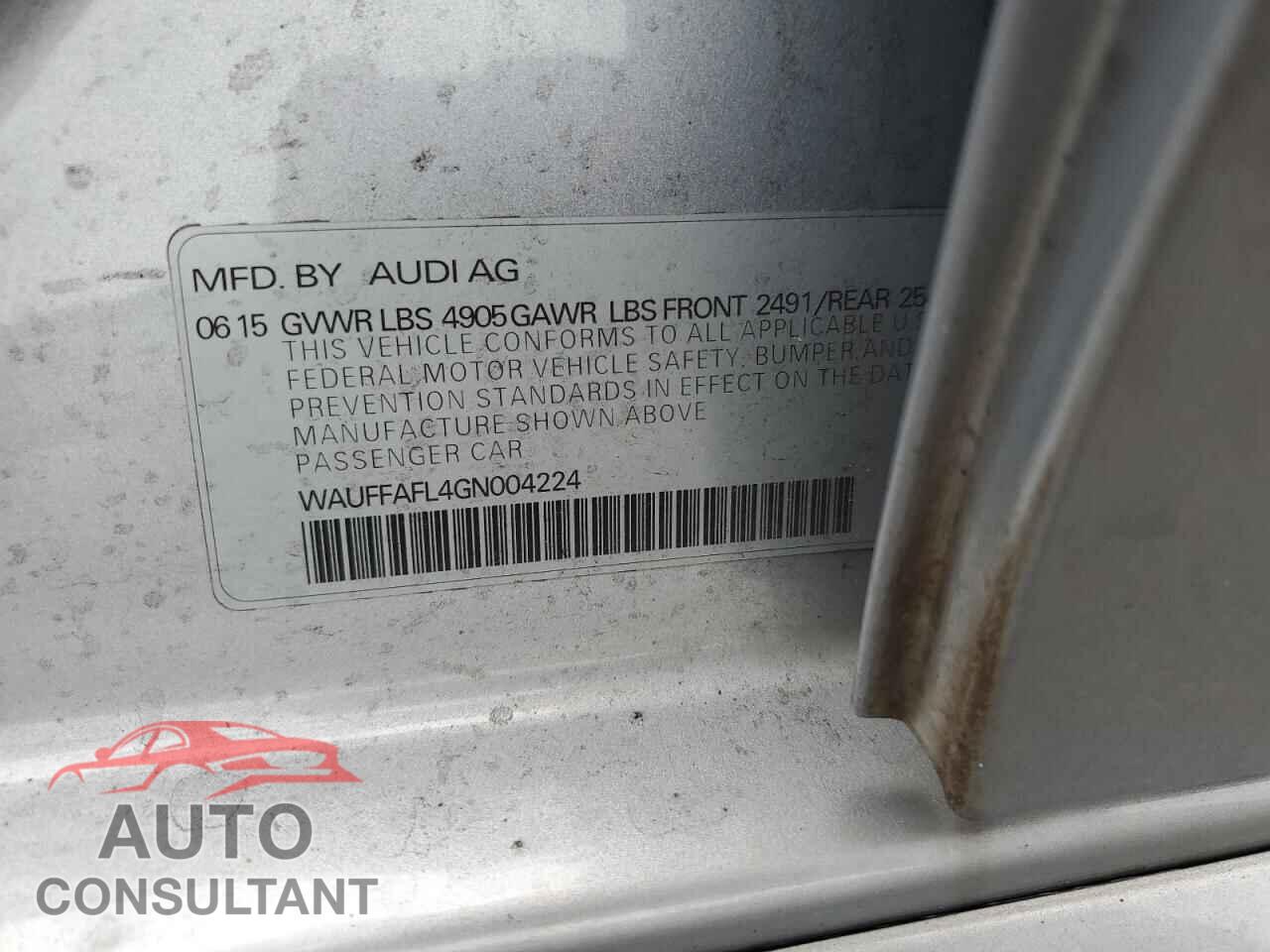AUDI A4 2016 - WAUFFAFL4GN004224