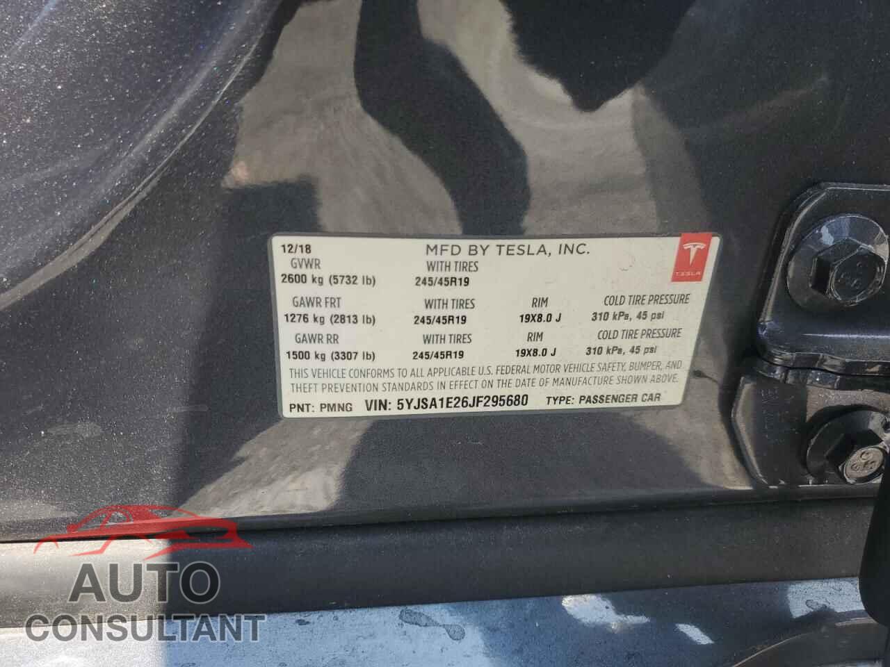 TESLA MODEL S 2018 - 5YJSA1E26JF295680