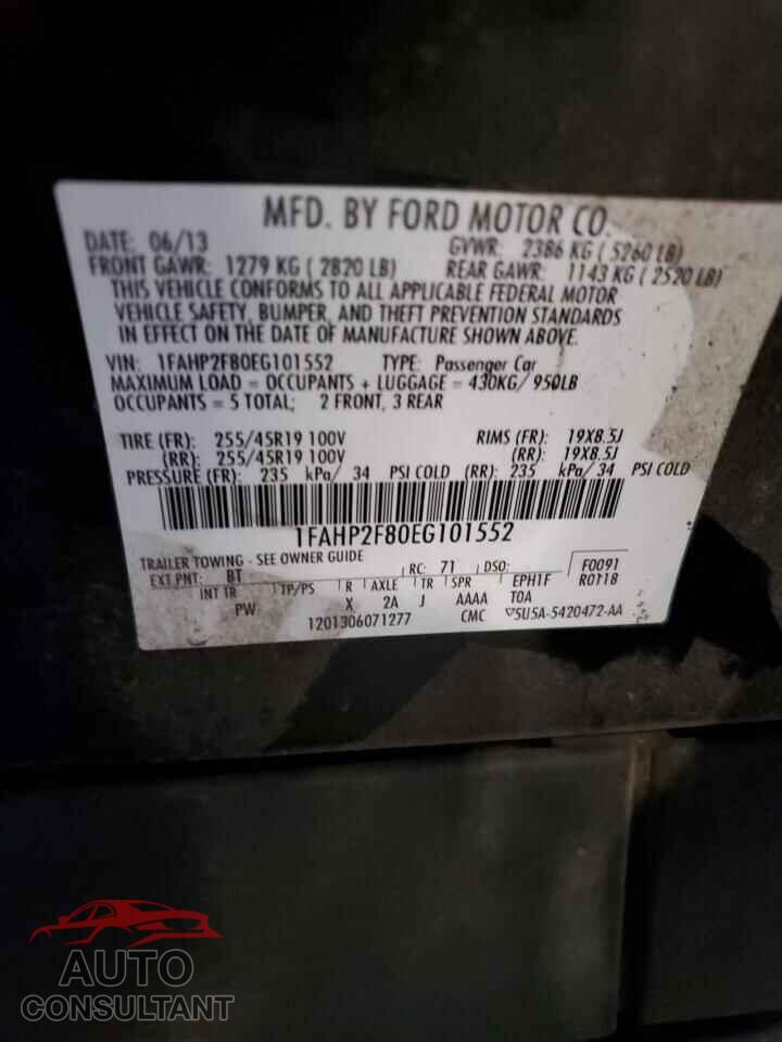 FORD TAURUS 2014 - 1FAHP2F80EG101552