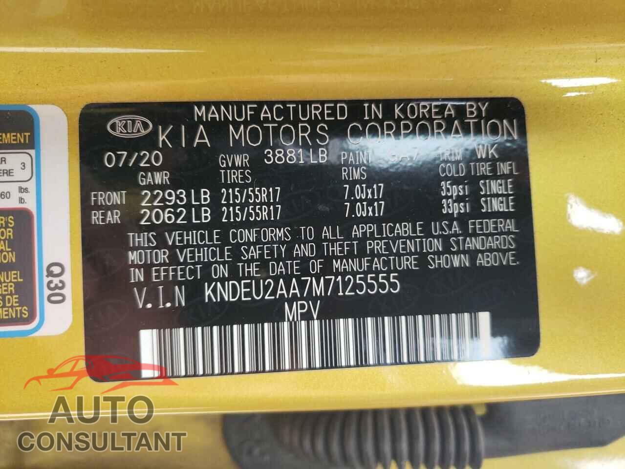 KIA SELTOS 2021 - KNDEU2AA7M7125555