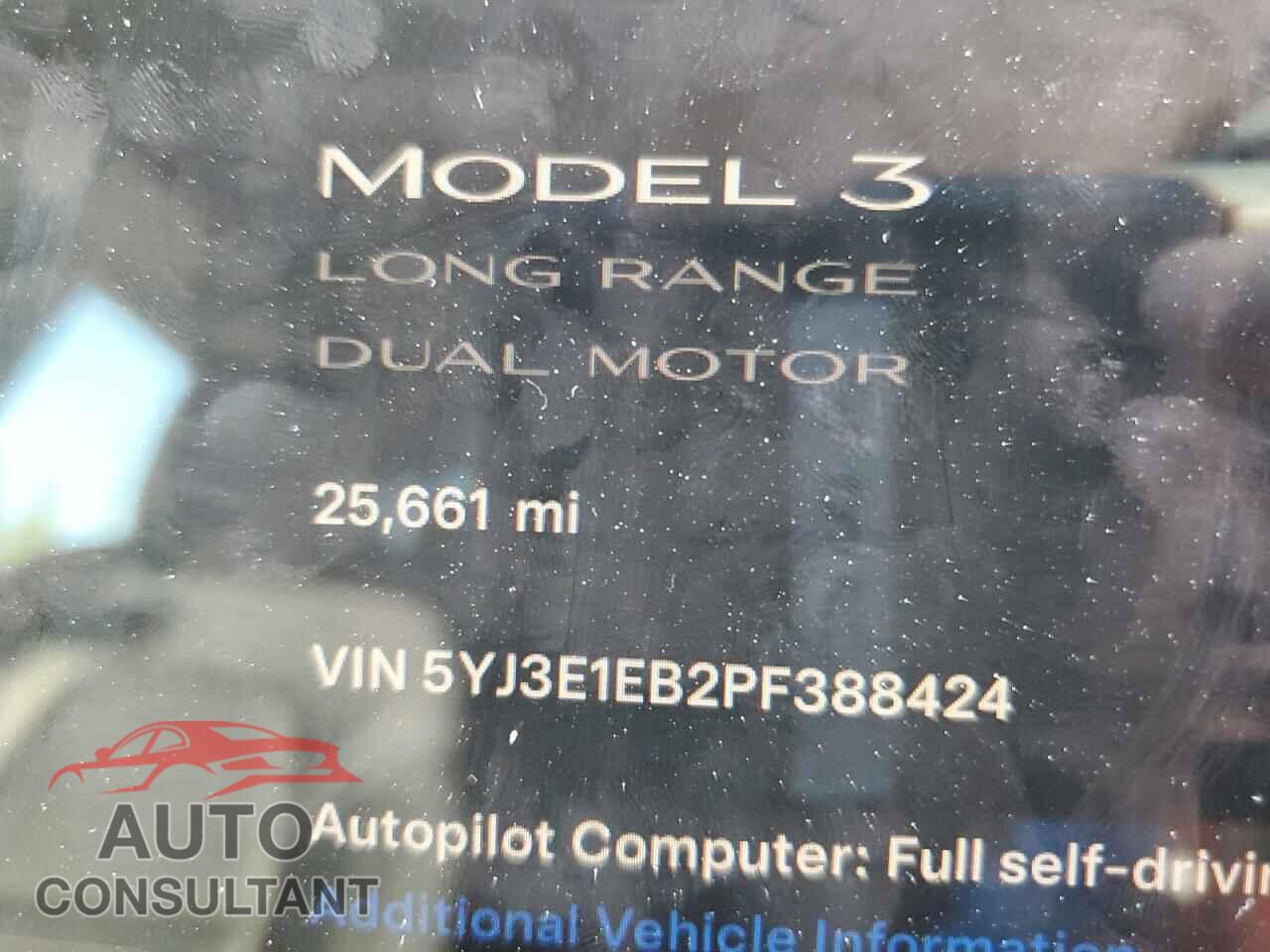 TESLA MODEL 3 2023 - 5YJ3E1EB2PF388424