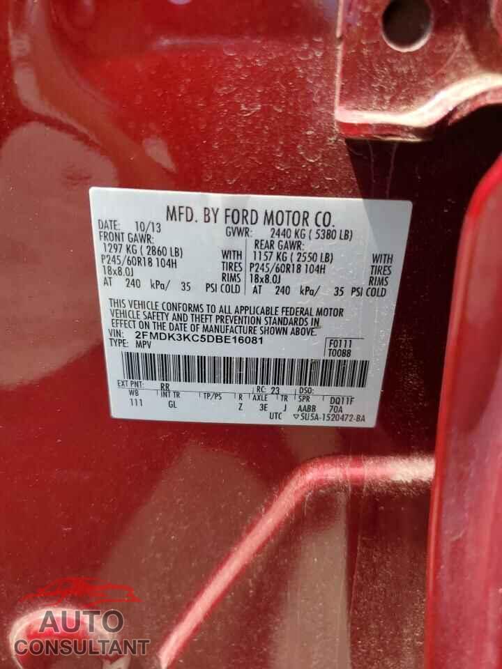 FORD EDGE 2013 - 2FMDK3KC5DBE16081