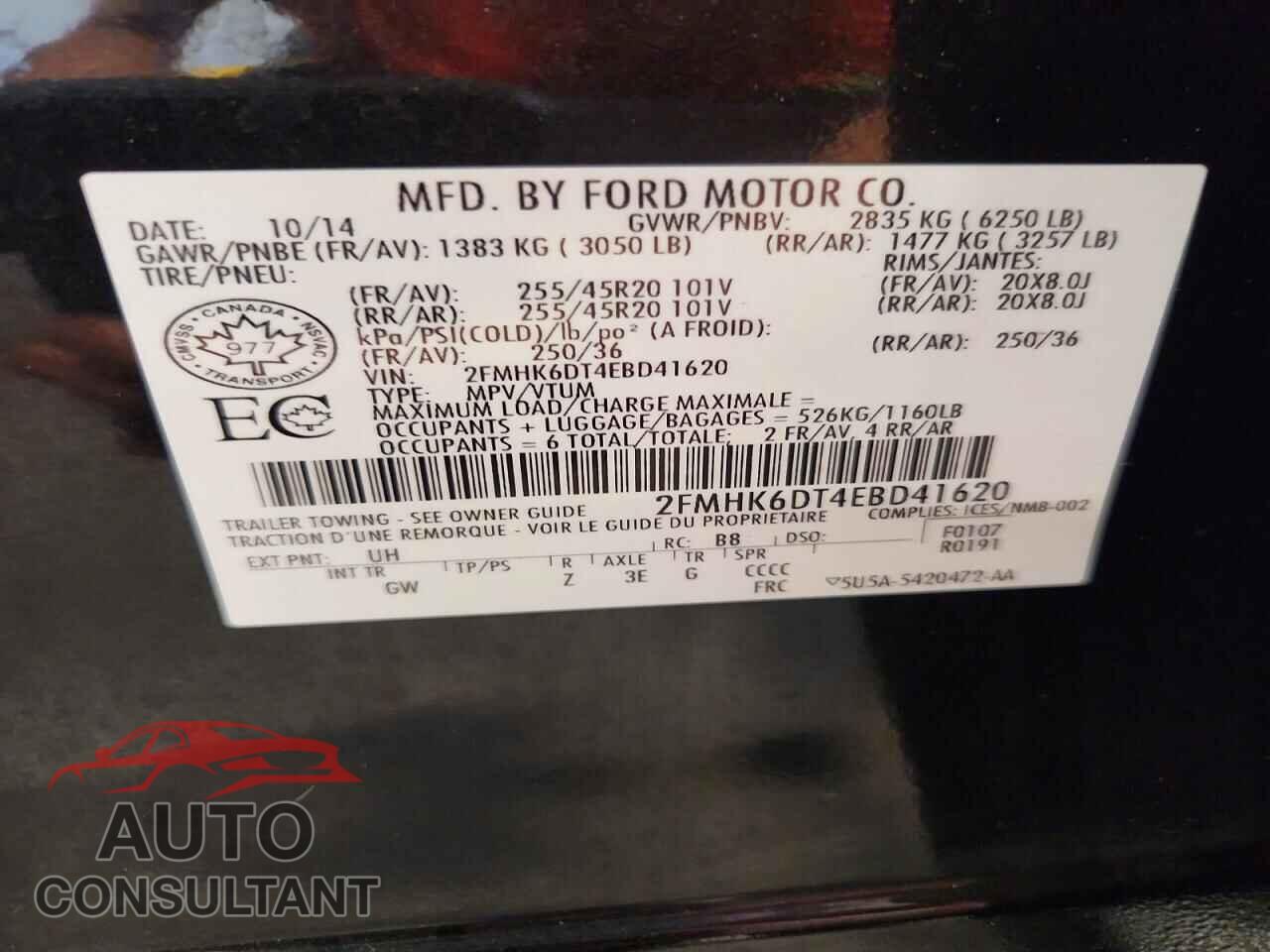 FORD FLEX 2014 - 2FMHK6DT4EBD41620