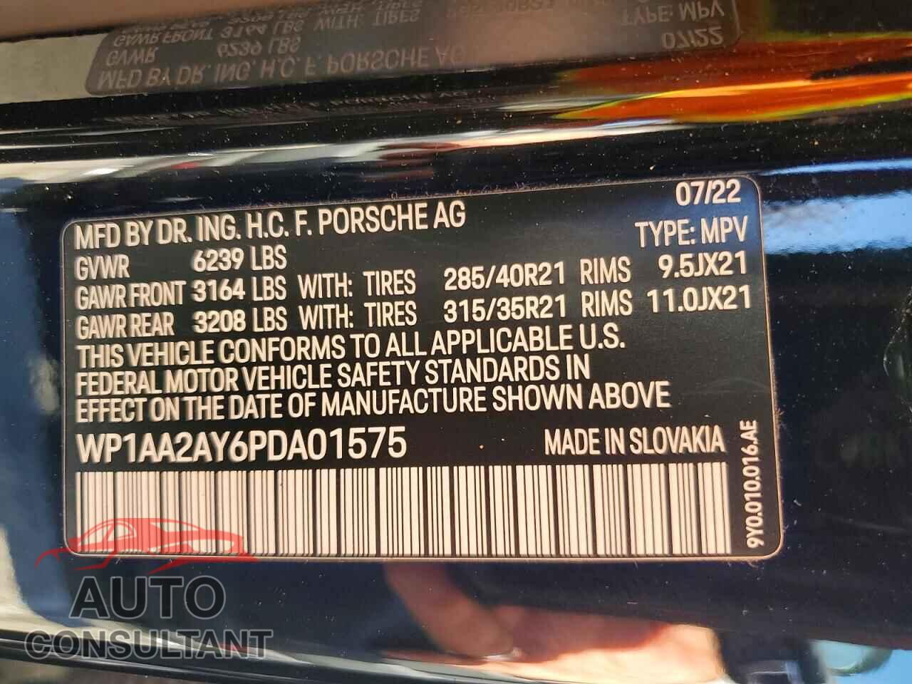 PORSCHE CAYENNE 2023 - WP1AA2AY6PDA01575