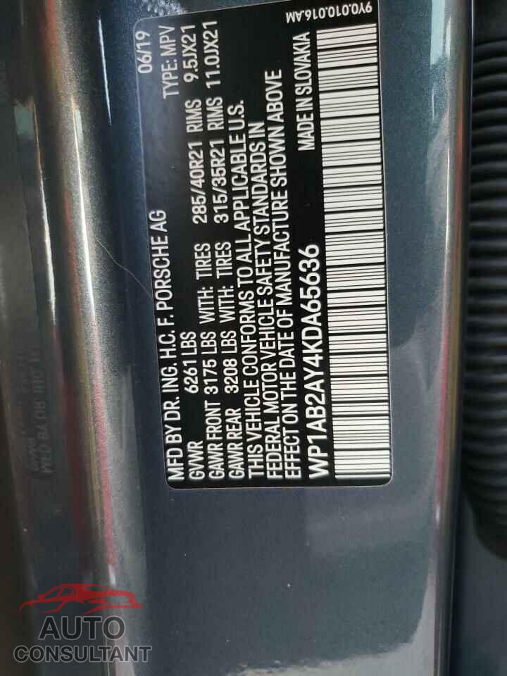 PORSCHE CAYENNE 2019 - WP1AB2AY4KDA65636