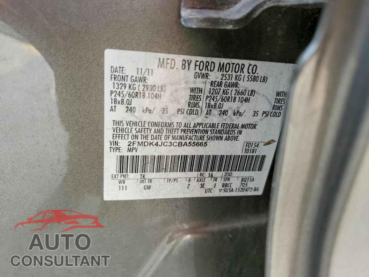 FORD EDGE 2012 - 2FMDK4JC3CBA55665