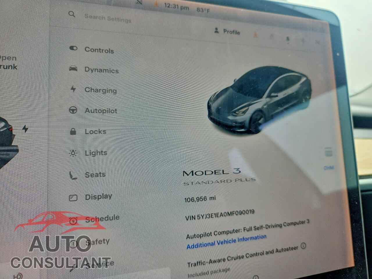 TESLA MODEL 3 2021 - 5YJ3E1EA0MF090019