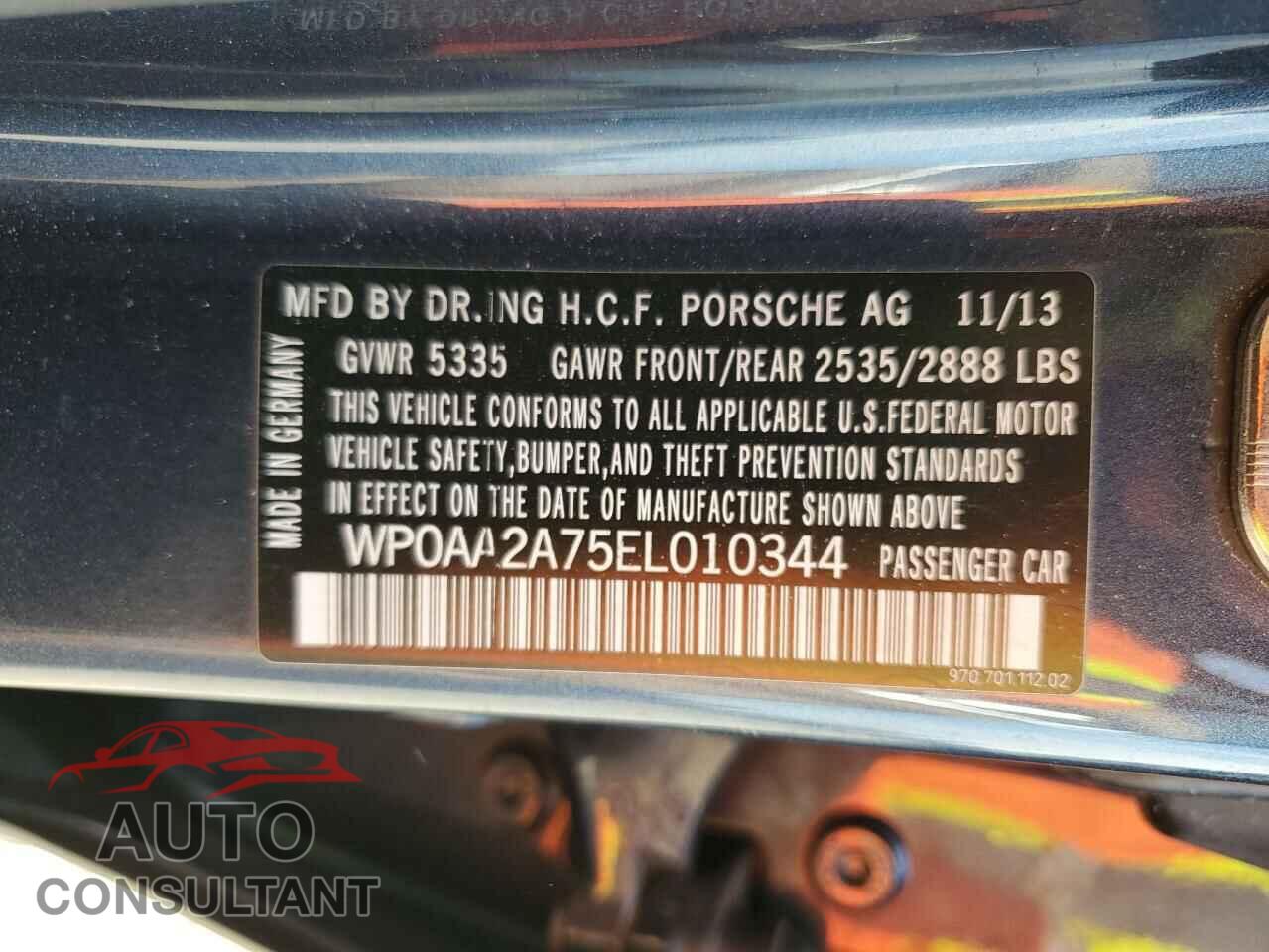 PORSCHE PANAMERA 2014 - WP0AA2A75EL010344