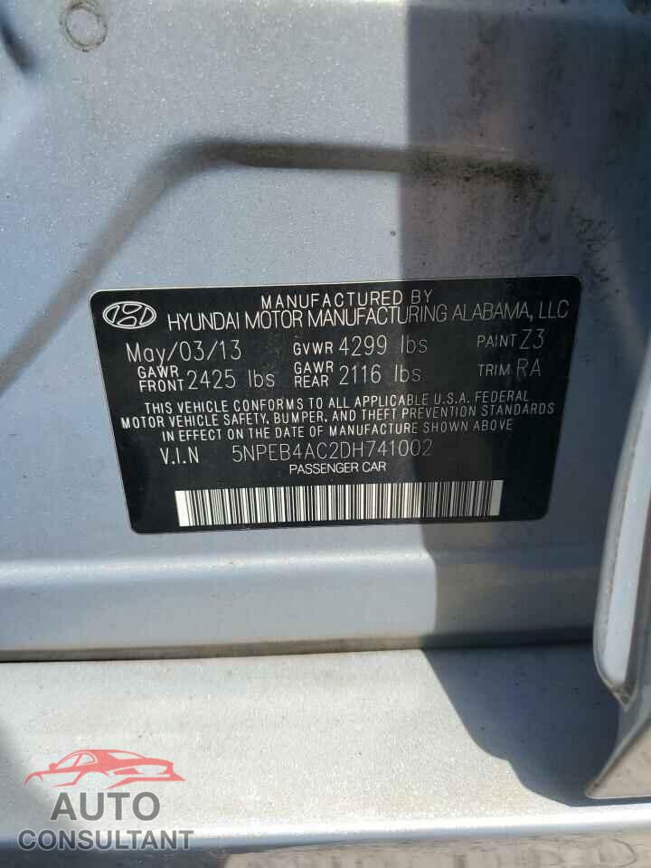 HYUNDAI SONATA 2013 - 5NPEB4AC2DH741002
