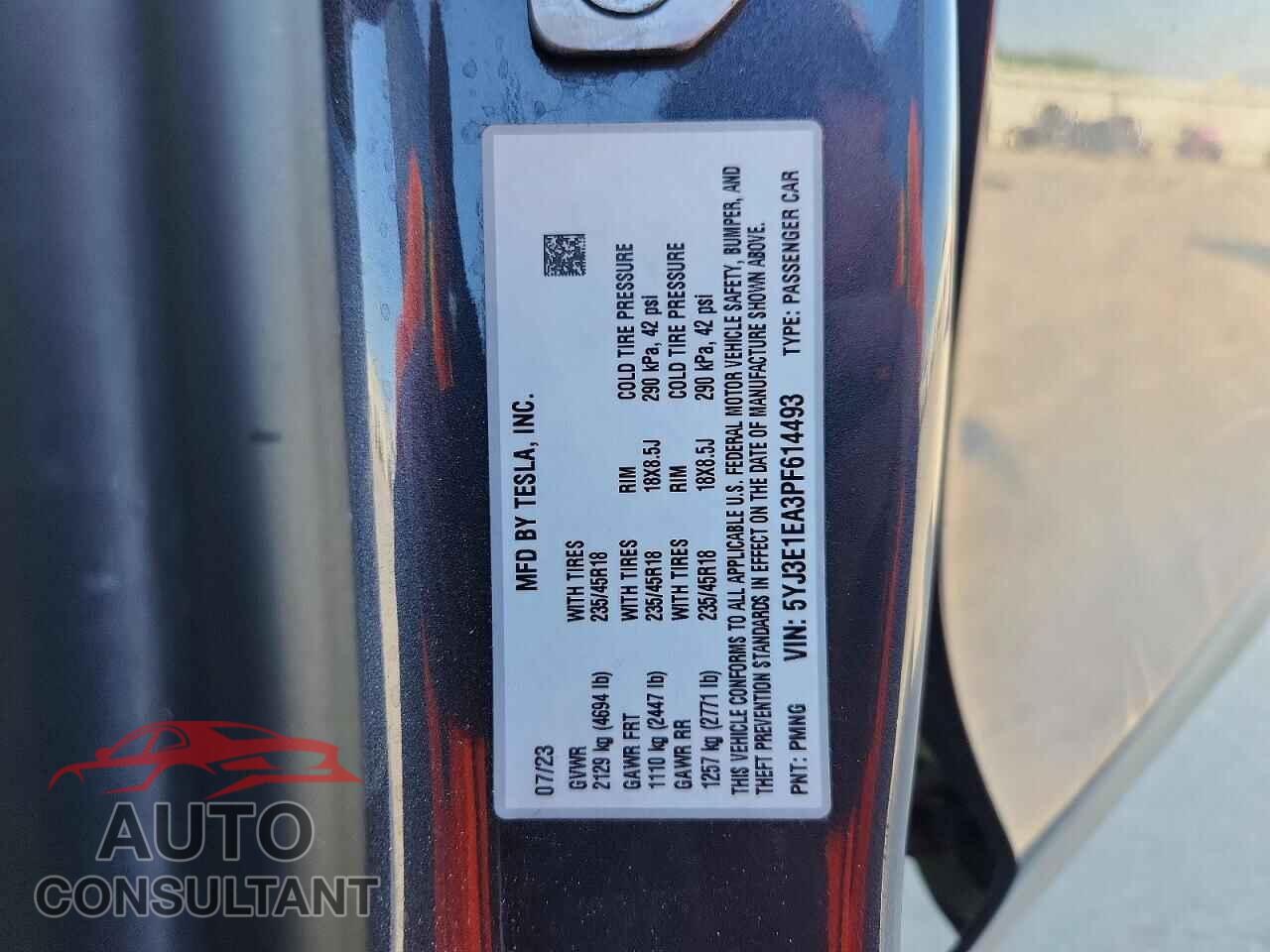 TESLA MODEL 3 2023 - 5YJ3E1EA3PF614493