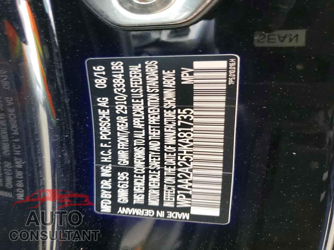 PORSCHE CAYENNE 2017 - WP1AA2A25HKA81735