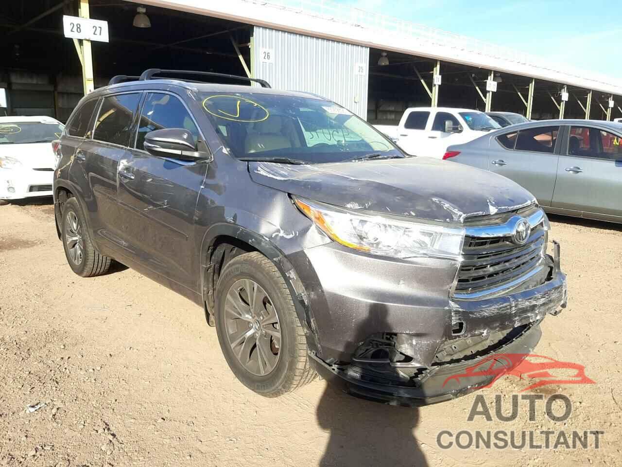 TOYOTA HIGHLANDER 2016 - 5TDJKRFH6GS302822